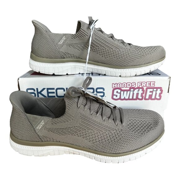 Skechers Women's Virtue Swift Fit Hands Free Shoe Taupe Beige Size 10 - Picture 4 of 8